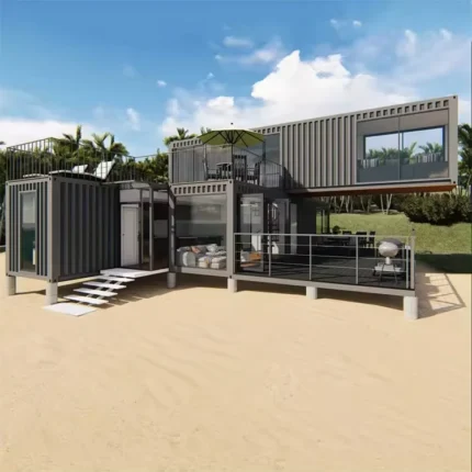 Maison conteneur préfabriquée de luxe sur mesure avec 4 chambres